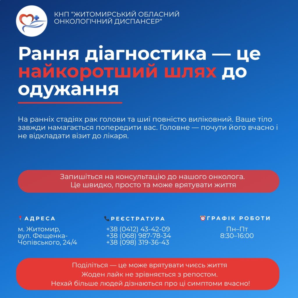 Місяць обізнаності: як розпізнати підступні симптоми раку голови та шиї